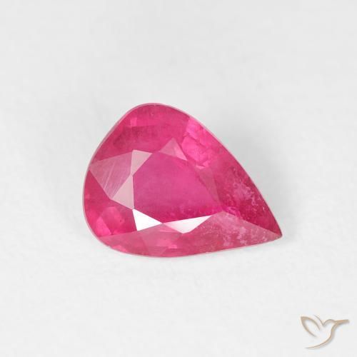 1.26 ct Pink Ruby Stone, Natural Ruby in Pear Facet Shape for Sale