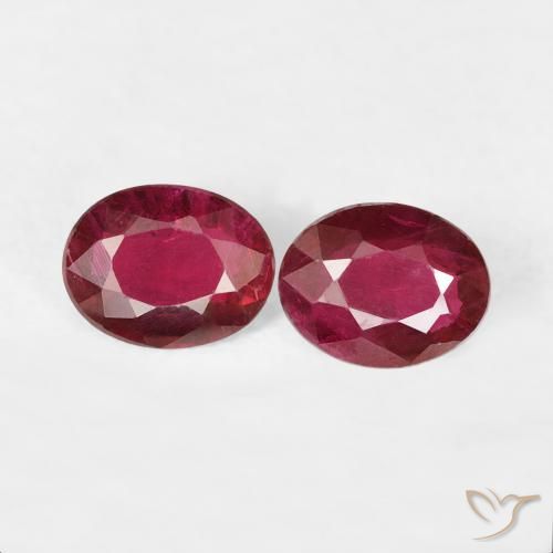 0.59ctw Natural Deep Red Rubies, Oval, VS