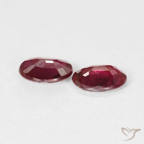 Ruby Gemstones in 4.9 x 3.8 mm Size for Sale, Ruby Stones in Deep Red Color