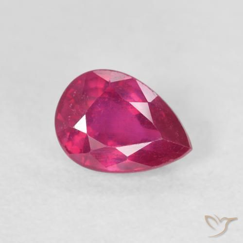1.11 ct Red Ruby Stone, Natural Ruby in Pear Facet Shape for Sale