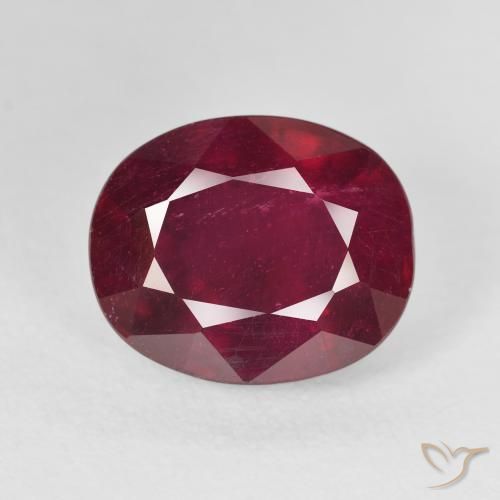 10.01ct Natural Deep Red Ruby, Oval, VS