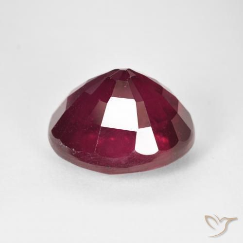 Ruby Gemstone in 14.6 x 12.6 mm Size for Sale, Ruby Stone in Deep Wine Red Color
