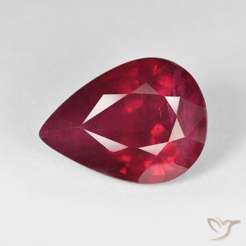 12.94 ct Red Ruby Gemstone, Ruby Gem in Pear Facet Shape for Sale.