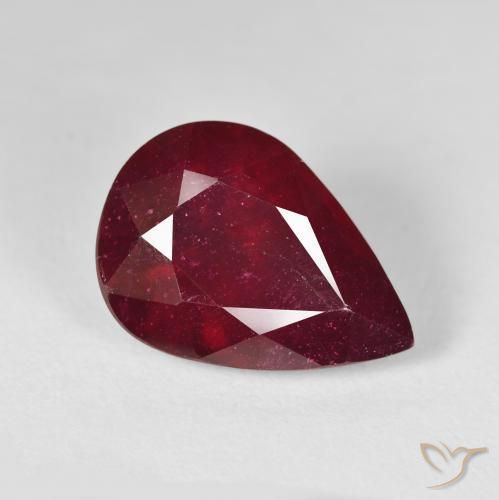 15.39ct Natural Dark Red Ruby, Pear Shape, VS