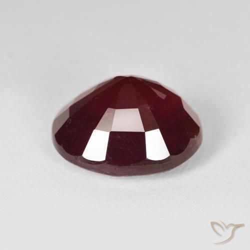 Ruby Gemstone in 14 x 12 mm (calibrated) Size for Sale, Ruby Stone in Dark Red Color