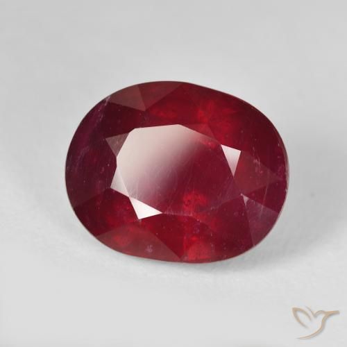 13.61 ct Red Ruby Stone, Natural Ruby in Oval Facet Shape for Sale
