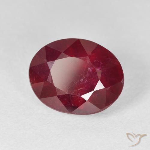 5.72 ct Red Ruby Stone, Natural Ruby in Oval Facet Shape for Sale