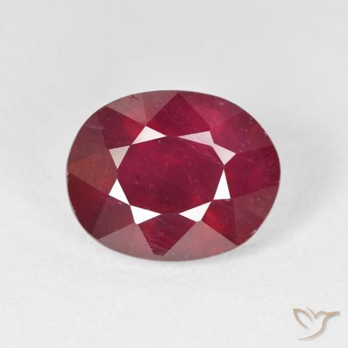 5.88ct Natural Medium Red Ruby, Oval, VS