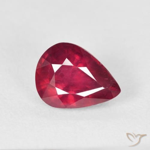 2.72 ct Red Ruby Stone, Natural Ruby in Pear Facet Shape for Sale