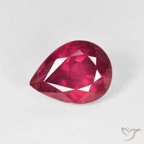 2.62ct Natural Deep Reddish Pink Ruby, Pear Shape, VS