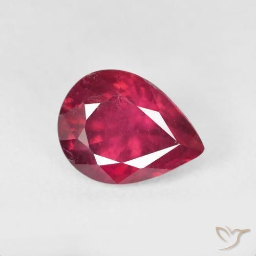 2.62 ct Red Ruby Stone, Natural Ruby in Pear Facet Shape for Sale