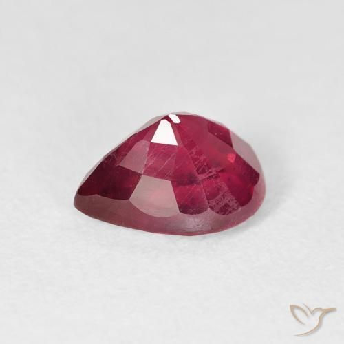 Ruby Gemstone in 9 x 7 mm (calibrated) Size for Sale, Ruby Stone in Deep Reddish Pink Color