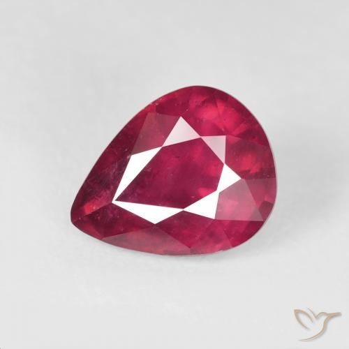 3.57ct Natural Pinkish Red Ruby, Pear Shape, VS