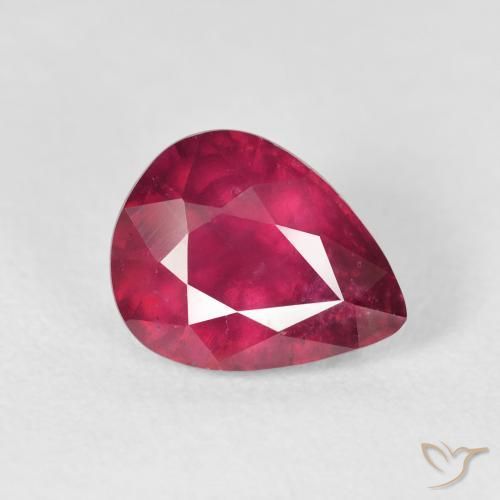 3.57 ct Red Ruby Stone, Natural Ruby in Pear Facet Shape for Sale