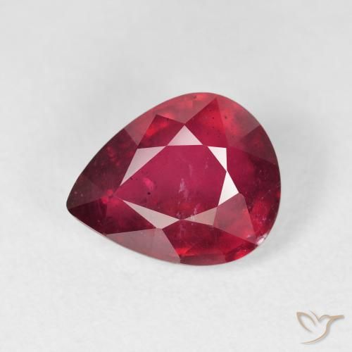 3.23ct Natural Deep Red Ruby, Pear Shape, VS