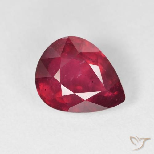 3.23 ct Red Ruby Stone, Natural Ruby in Pear Facet Shape for Sale