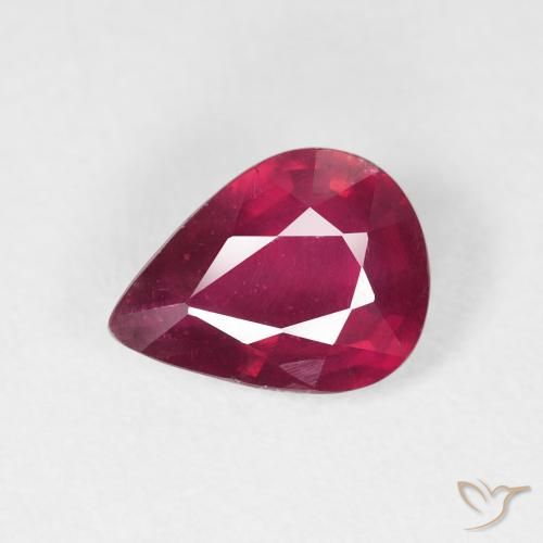 1.99ct Natural Deep Reddish Pink Ruby, Pear Shape, VS