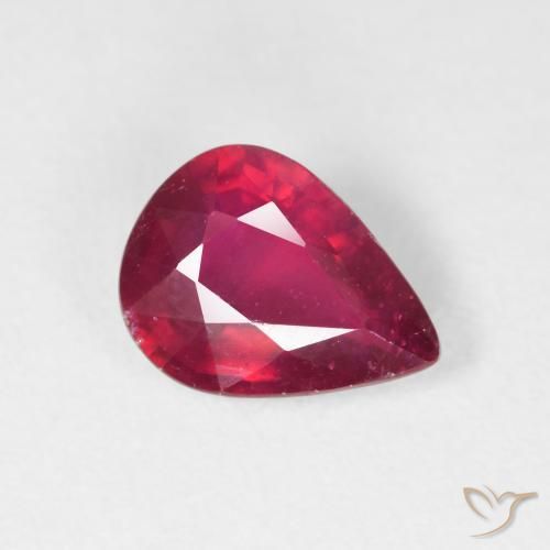 1.99 ct Red Ruby Stone, Natural Ruby in Pear Facet Shape for Sale