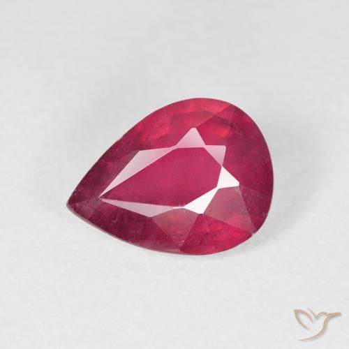 2.04ct Natural Deep Reddish Pink Ruby, Pear Shape, VS