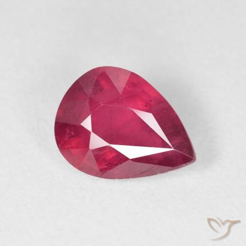 2.04 ct Red Ruby Stone, Natural Ruby in Pear Facet Shape for Sale