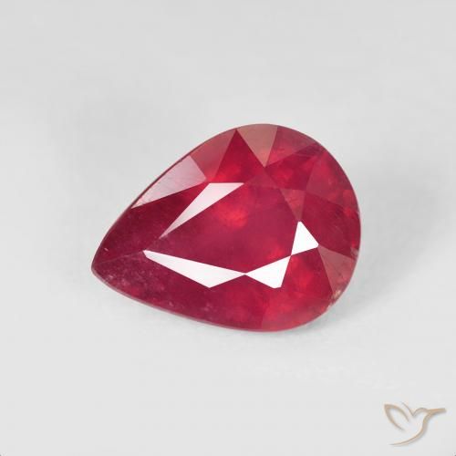 2.58ct Natural Deep Crimson Ruby, Pear Shape, VS