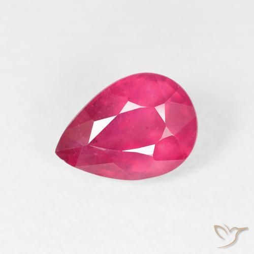 1.18ct Natural Pinkish Red Ruby, Pear Shape, VS-SI