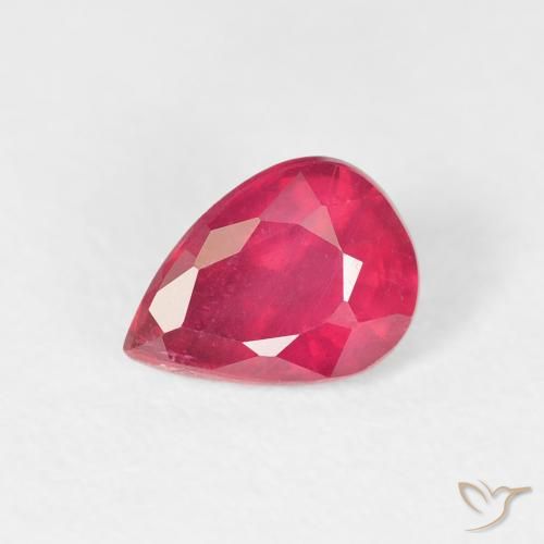 1.04ct Natural Deep Crimson Ruby, Pear Shape, VS-SI