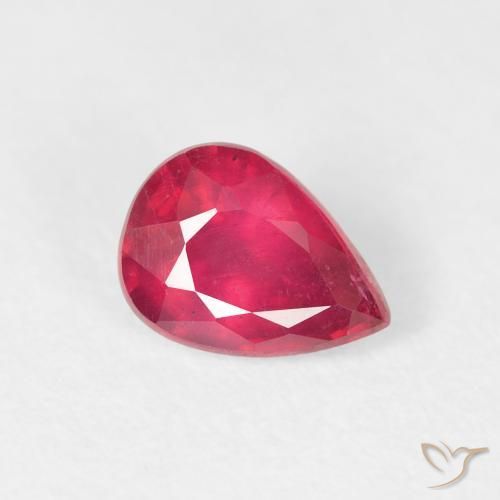 1.04 ct Red Ruby Stone, Natural Ruby in Pear Facet Shape for Sale