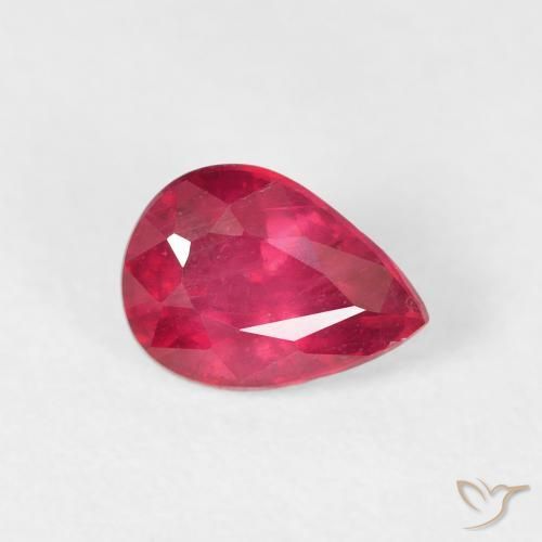 1.11 ct Red Ruby Stone, Natural Ruby in Pear Facet Shape for Sale