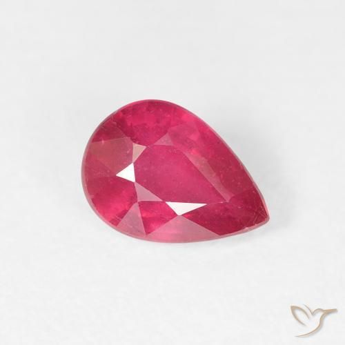 1.02 ct Red Ruby Stone, Natural Ruby in Pear Facet Shape for Sale