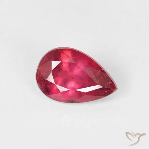 0.71ct Natural Deep Crimson Ruby, Pear Shape, VS-SI