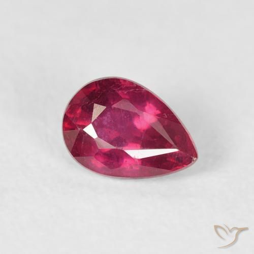 0.66ct Natural Pinkish Red Ruby, Pear Shape, VS-SI