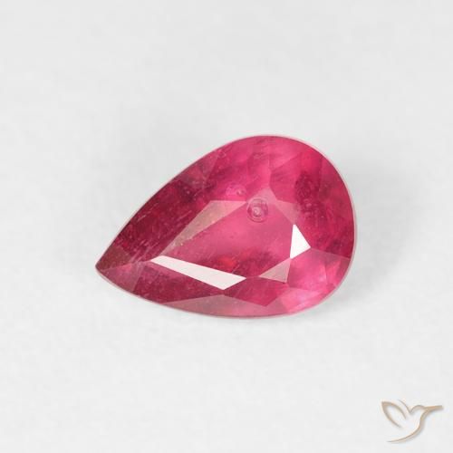 0.60ct Natural Deep Crimson Ruby, Pear Shape, VS-SI