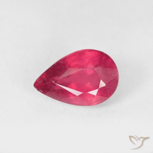 0.71ct Natural Jam Red Ruby, Pear Shape, VS-SI