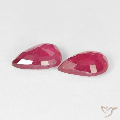 Ruby Gemstones in 7.1 x 4.1 mm Size for Sale, Ruby Stones in Deep Crimson Color