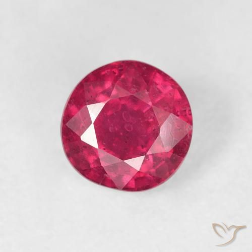 0.99ct Natural Medium Dark-Red Ruby, Round, VS