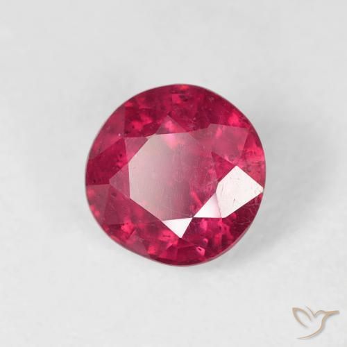 0.99 ct Red Ruby Stone, Natural Ruby in Round Facet Shape for Sale