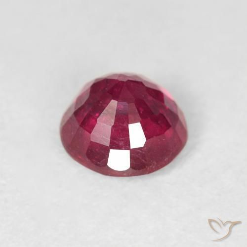 Ruby Gemstone in 5.7 mm Size for Sale, Ruby Stone in Medium Dark-Red Color