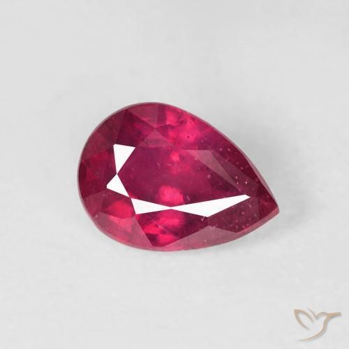 1.12 ct Red Ruby Stone, Natural Ruby in Pear Facet Shape for Sale