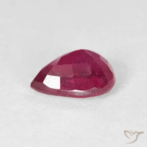 Ruby Gemstone in 7 x 5 mm (calibrated) Size for Sale, Ruby Stone in Medium Dark-Red Color
