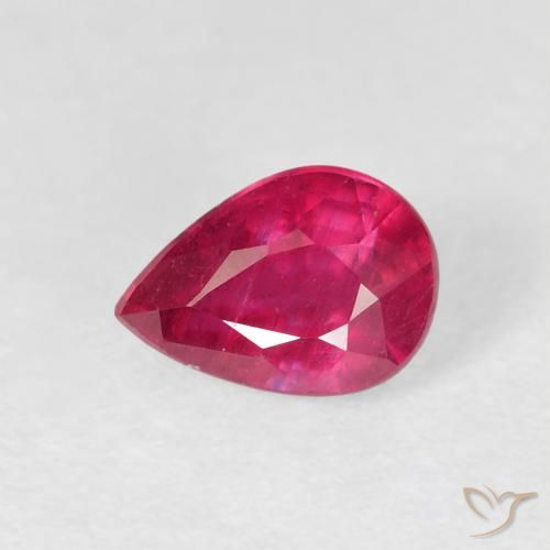 1.22ct Natural Light Red Ruby, Pear Shape, VS-SI
