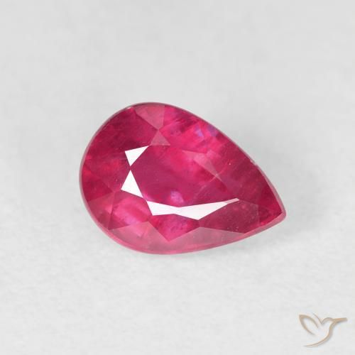 1.22 ct Red Ruby Stone, Natural Ruby in Pear Facet Shape for Sale