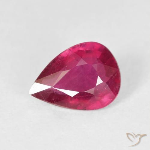1.14 ct Red Ruby Stone, Natural Ruby in Pear Facet Shape for Sale