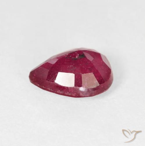 Ruby Gemstone in 8 x 6 mm (calibrated) Size for Sale, Ruby Stone in Medium Dark-Red Color