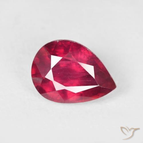 1.86 ct Red Ruby Stone, Natural Ruby in Pear Facet Shape for Sale