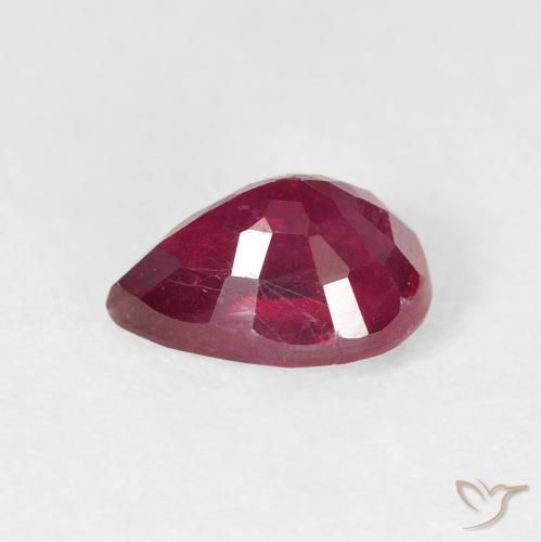Ruby Gemstone in 8 x 6 mm (calibrated) Size for Sale, Ruby Stone in Medium Dark-Red Color