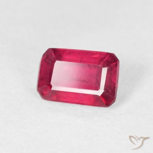 0.98 ct Red Ruby Stone, Natural Ruby in Octagon Step Cut Shape for Sale