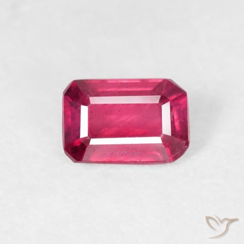 0.70ct Natural Light Red Ruby, Emerald Cut, VS