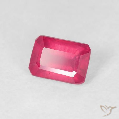 0.82 ct Red Ruby Stone, Natural Ruby in Octagon Step Cut Shape for Sale