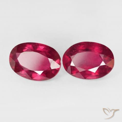 3.61 ctw Red Ruby Stones, Natural Ruby in Oval Facet Shape for Sale